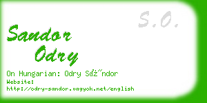 sandor odry business card